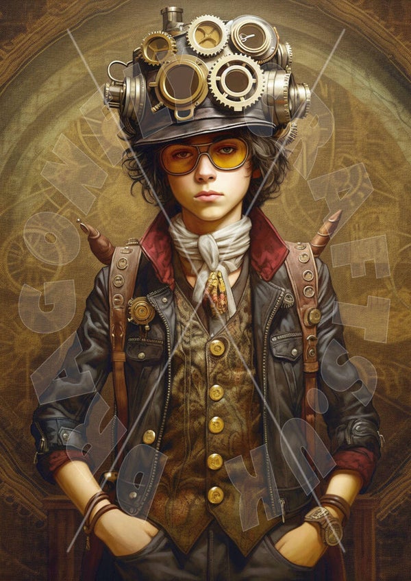 Steampunk Boy Rice Paper