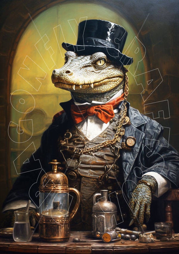 Steampunk Croc Rice Paper