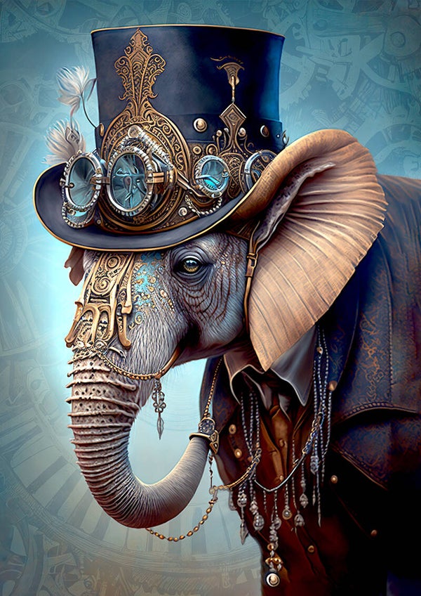 Steampunk Elephant 2 Rice Paper