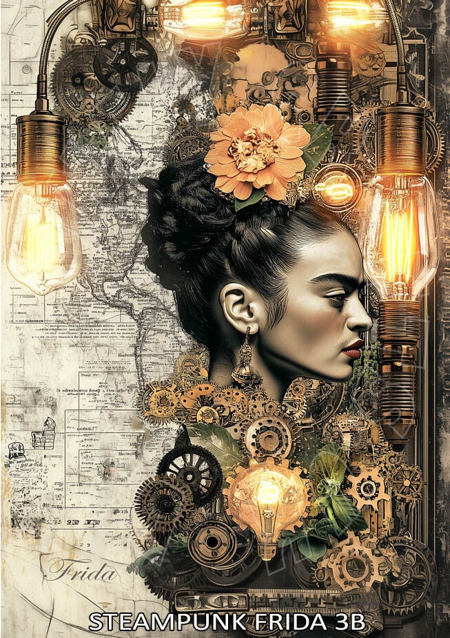 Steampunk Frida 3B Rice Paper