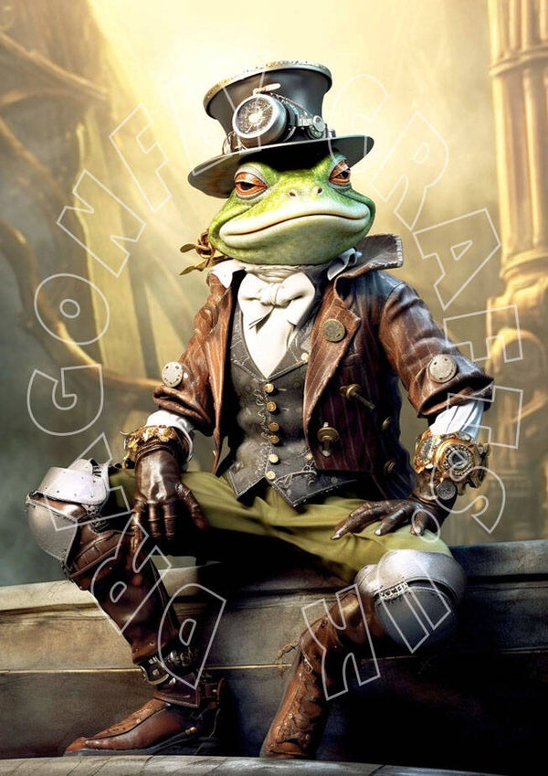 Steampunk Frogsy Rice Paper