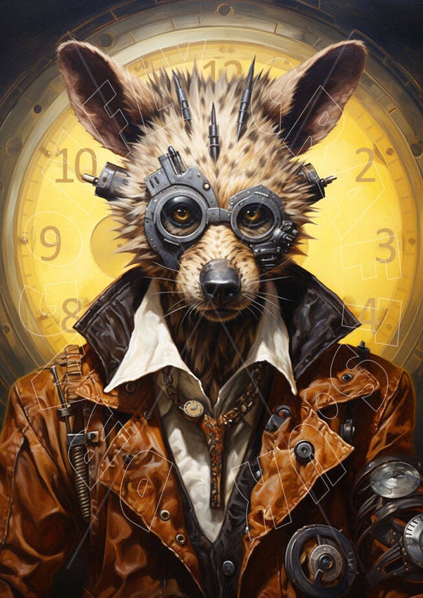 Steampunk Hyena Rice Paper