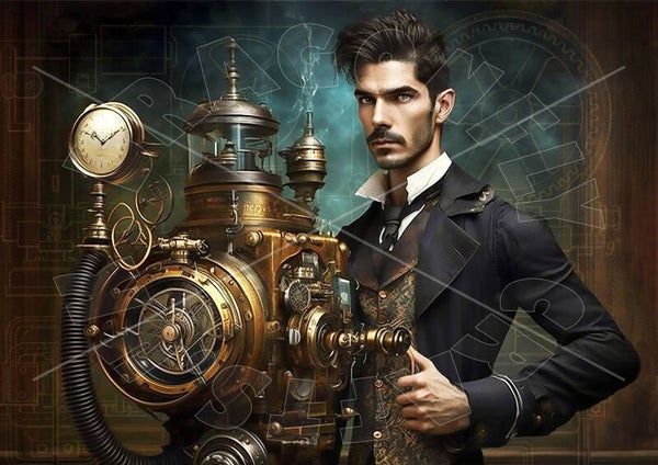 Steampunk Inventor Rice Paper