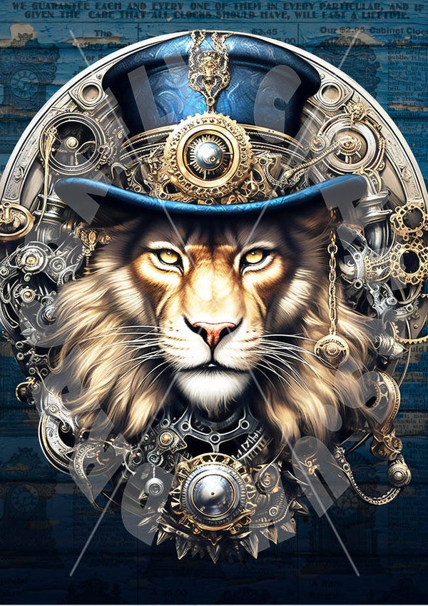 Steampunk Lion 2 Rice Paper