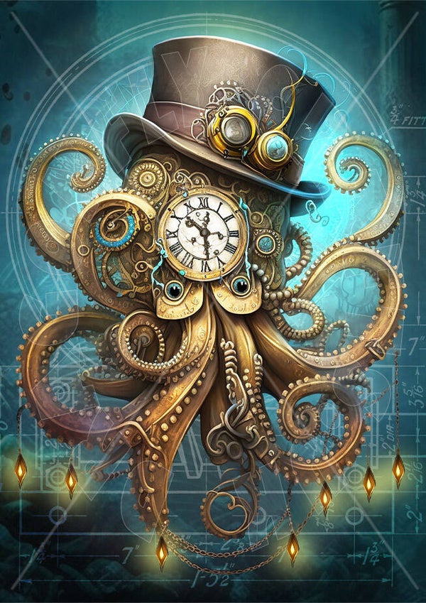 Steampunk Octopus Rice Paper