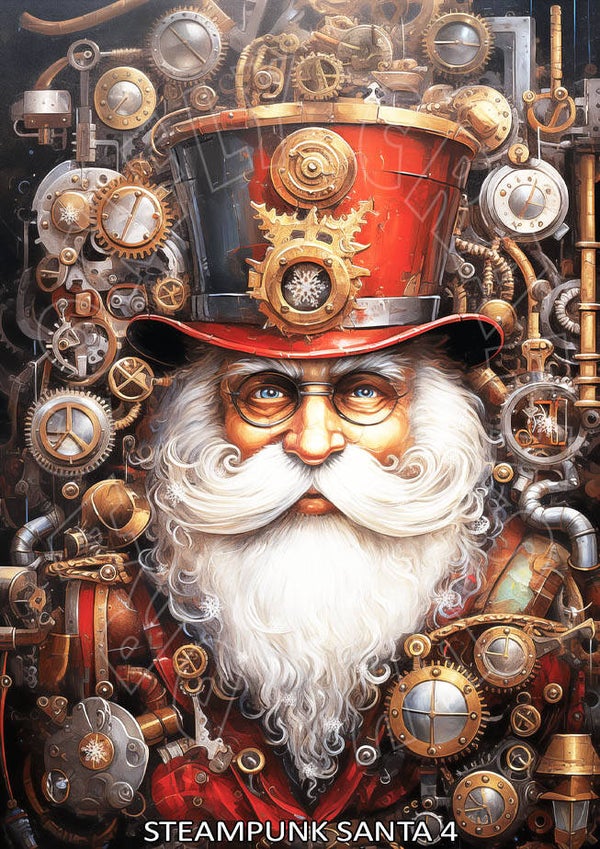 Steampunk Santa 4 Rice Paper