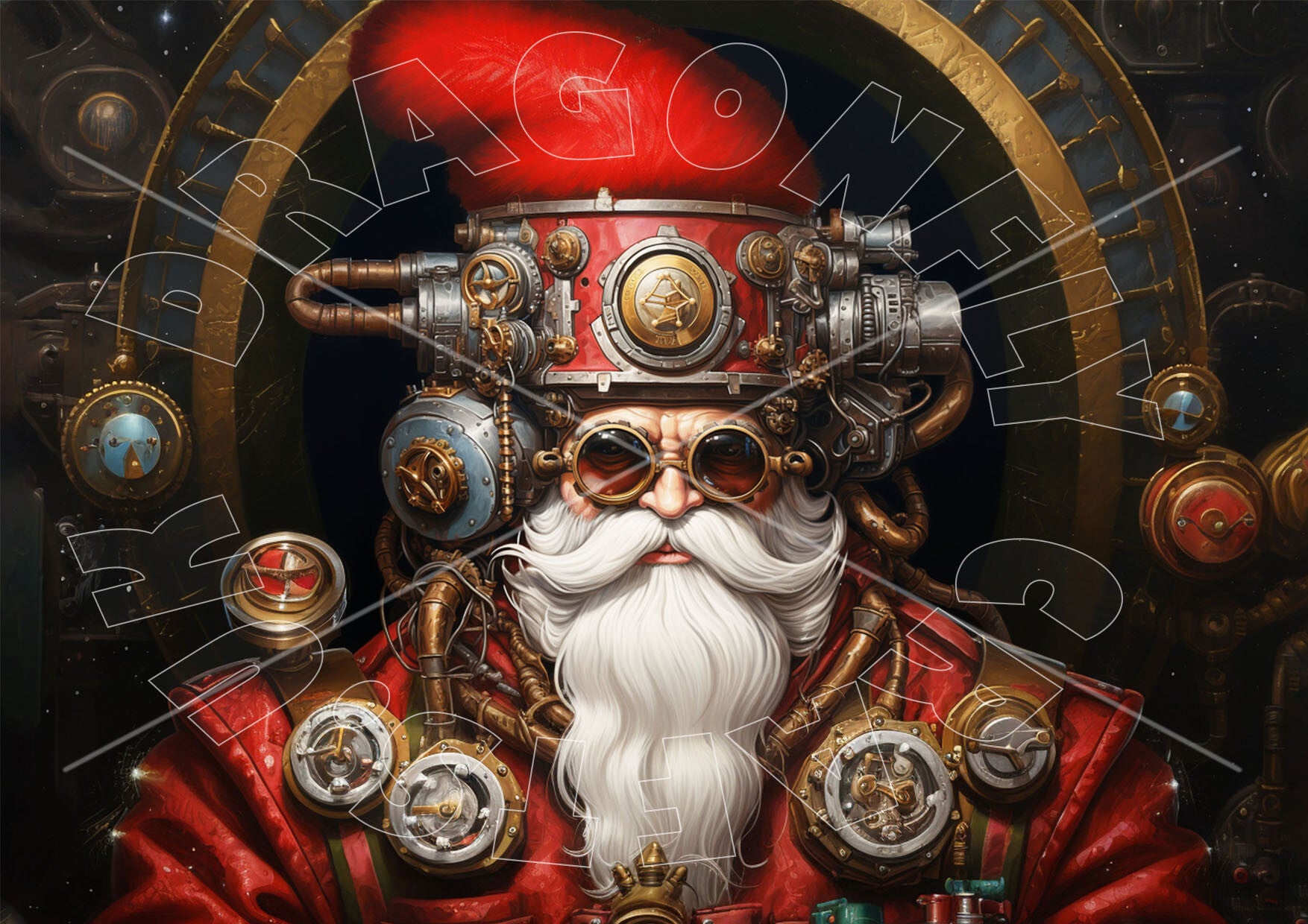 Steampunk Santa 1 Rice Paper