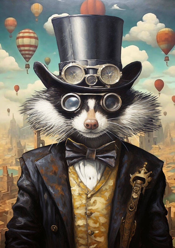 Steampunk Skunk Rice Paper