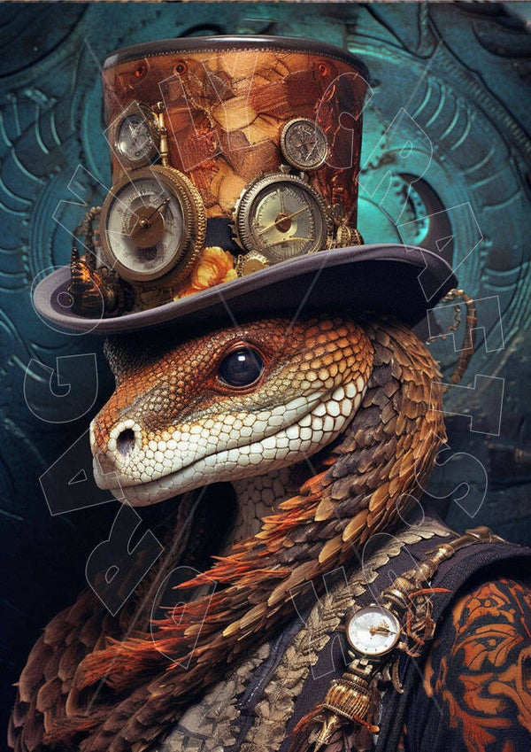 Steampunk Snake Rice Paper