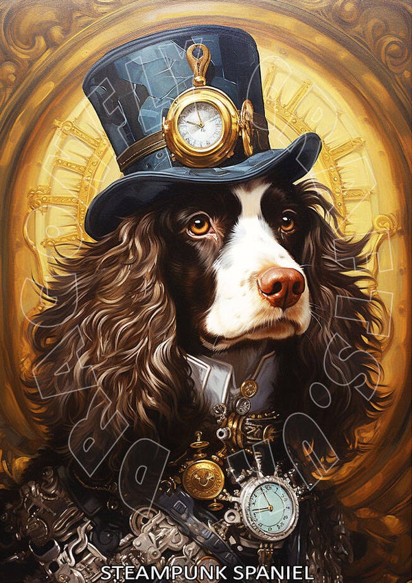 Steampunk Spaniel 1 Rice Paper