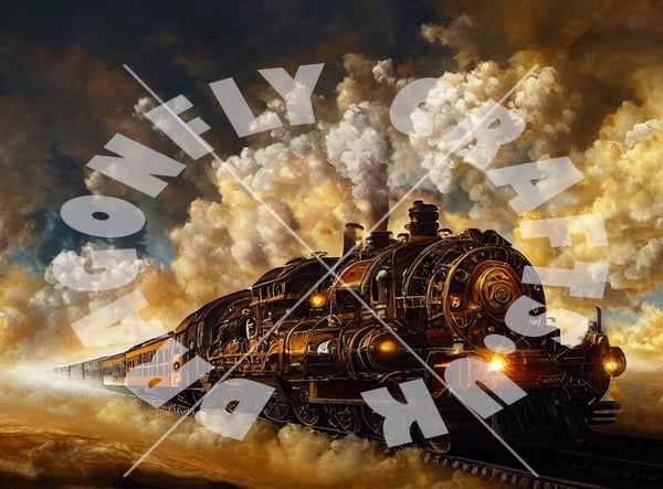 Steampunk Train Rice Paper