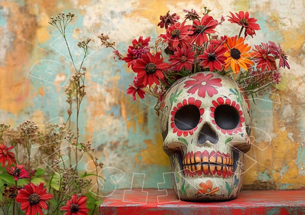 Sugar Skull 3 Rice Paper
