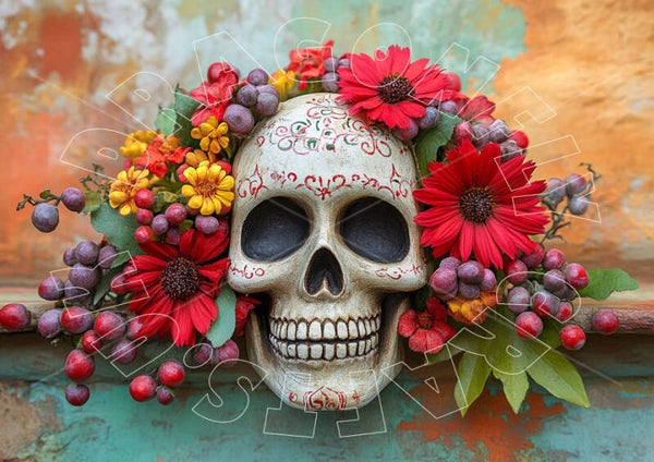 Sugar Skull 6 Rice Paper