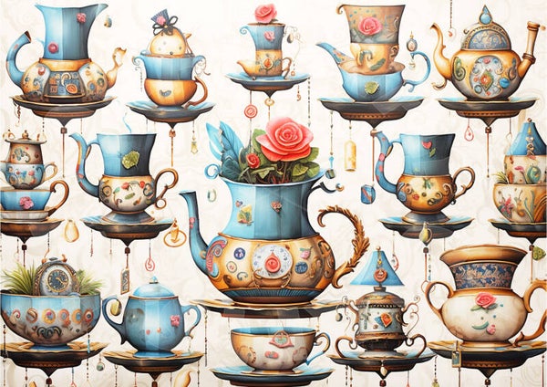 Tea Party Background 2 Rice Paper