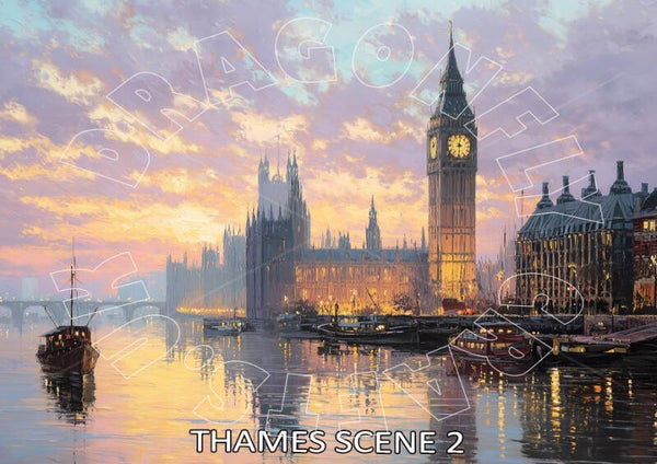 Thames Scene 2 Rice Paper