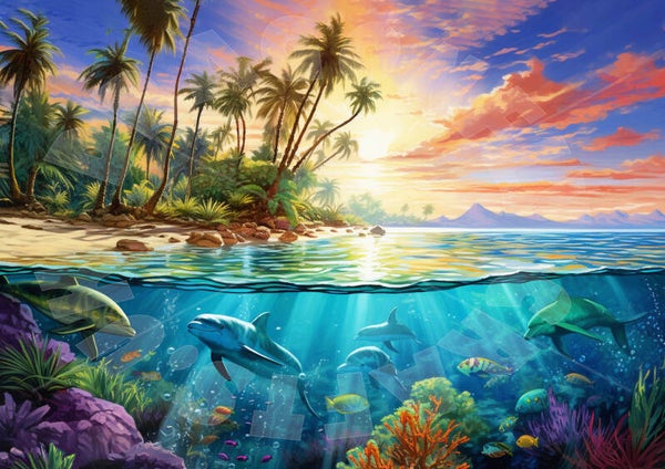 Tropical Beach Rice Paper