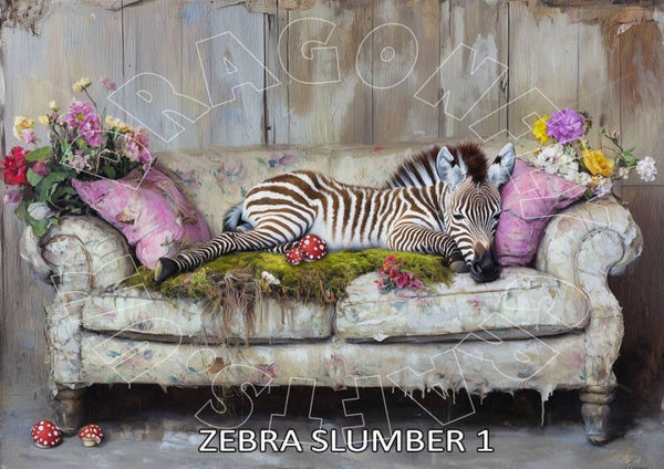 Zebra Slumber 1 Rice Paper