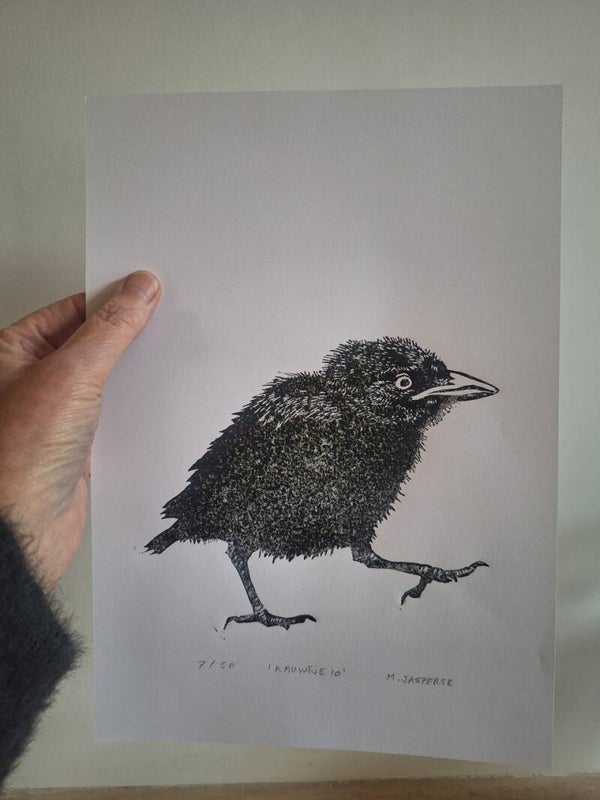Linoprint Kauwtje