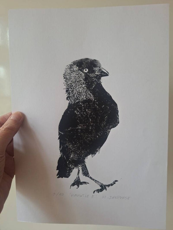 Linoprint Kauwtje