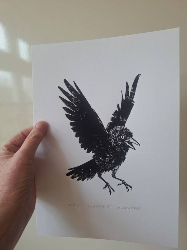 Linoprint Kauwtje