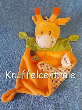 Nicotoy Giraf Simba knuffeldoek oranje  met stippen