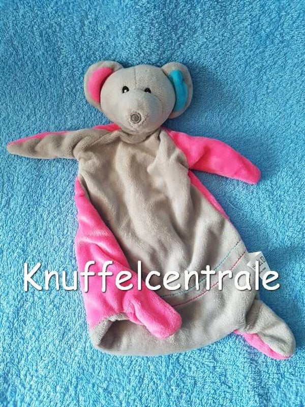 Toi-Toys muis knuffeldoek Action grijs roze blauw korte armen