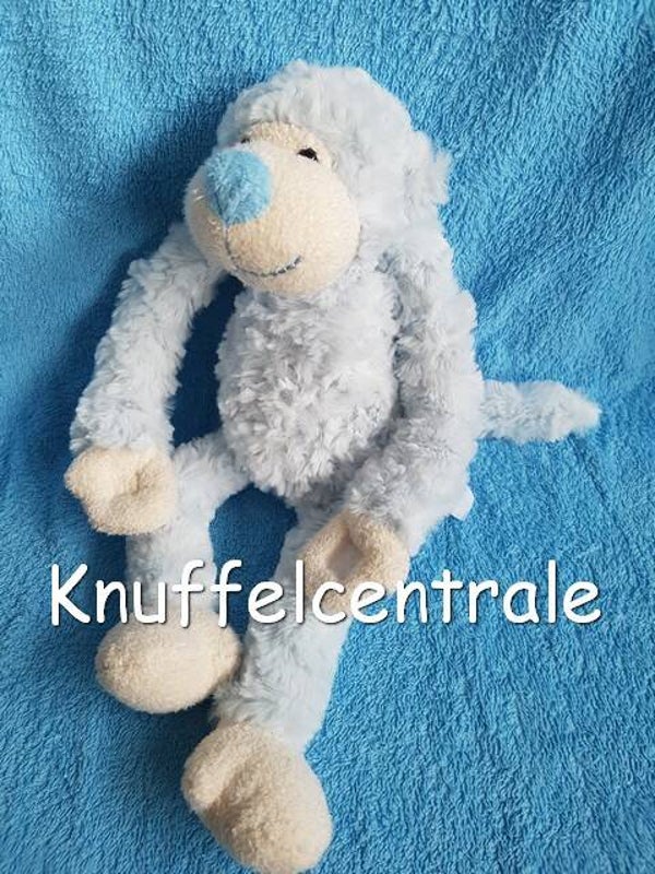 Funnies aap knuffel lichtblauw