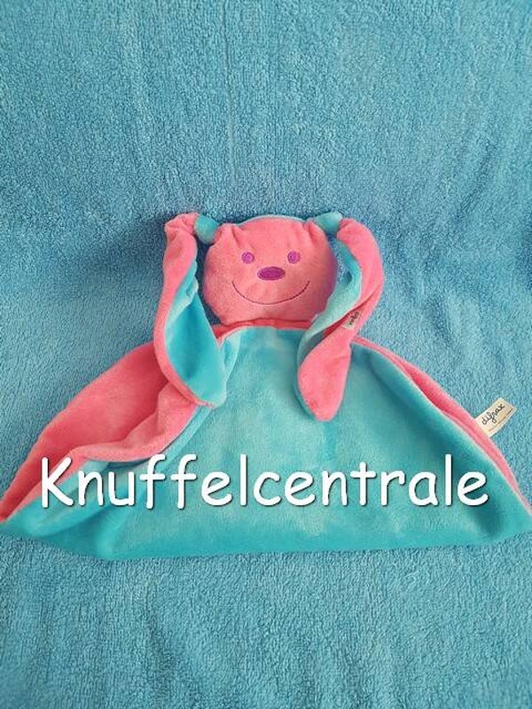 Difrax konijn knuffeldoek blauw roze