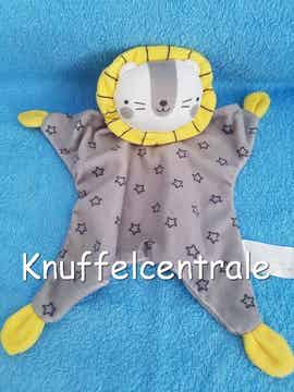 Zeeman leeuw grijs knuffeldoek met rammel