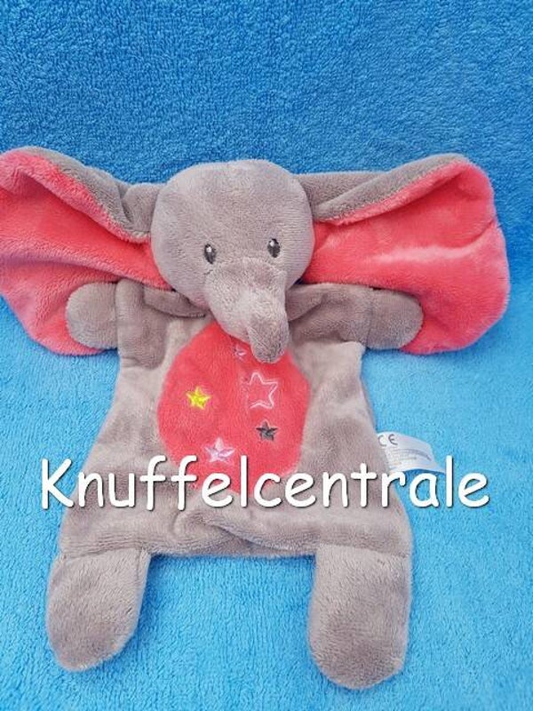 Nicotoy olifant Simba Knuffeldoek grijs roze