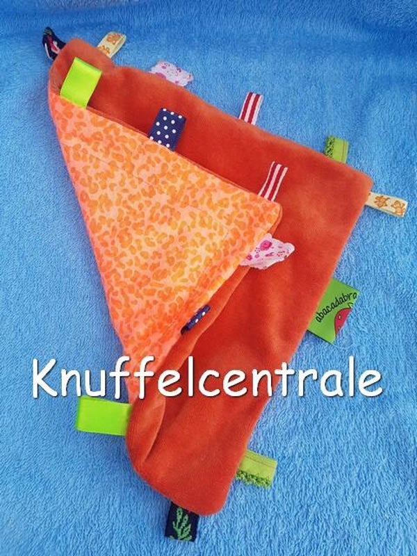 Merk onbekend velours katoen oranje knuffeldoek labels (zonder label)