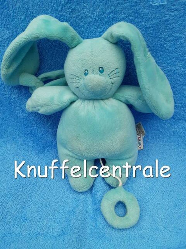 Tiamo Bunny Basic konijn blauw turqoise muziekdoosje muziek muziekknuffel