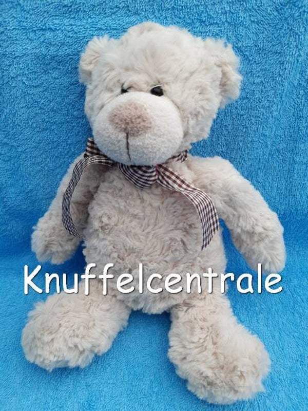 Clayre & Eef Beer knuffel 26 cm met strik Creme