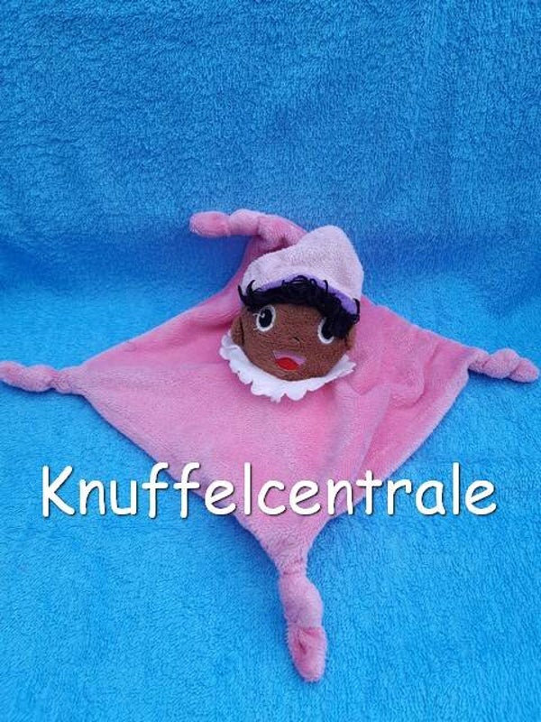 Prenatal zwarte piet roze knuffeldoek  (zonder label)