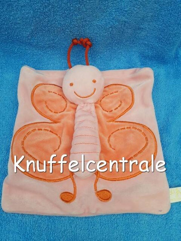 Difrax vlinder knuffeldoek roze oranje met knisper