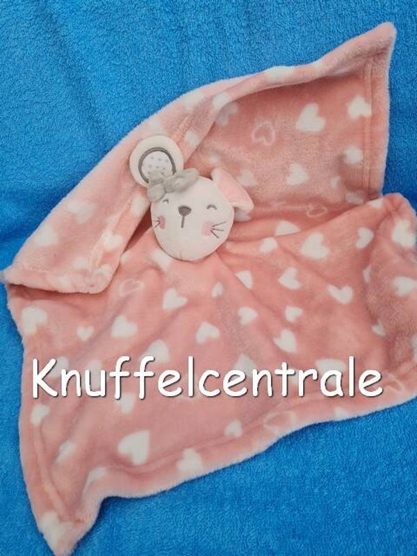 Early Days Primark  muis roze met witte hartjes knuffeldoek