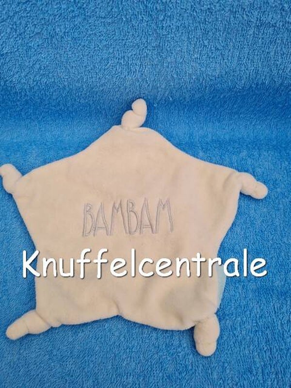 Bambam wit knuffeldoek  speendoekje stervorm met knopen (zonder label)