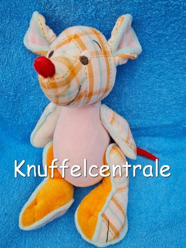 Happy Horse muis Molly roze knuffel geruit (zonder label)
