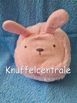 Zeeman konijn bolle knuffel roze met rammel