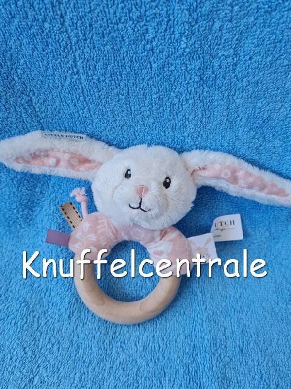 Little Dutch konijn wit / roze gebloemd rammelaar