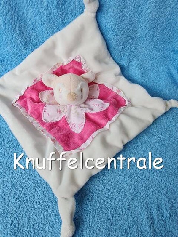 Merk onbekend hert  knuffeldoek roze wit (zonder label)