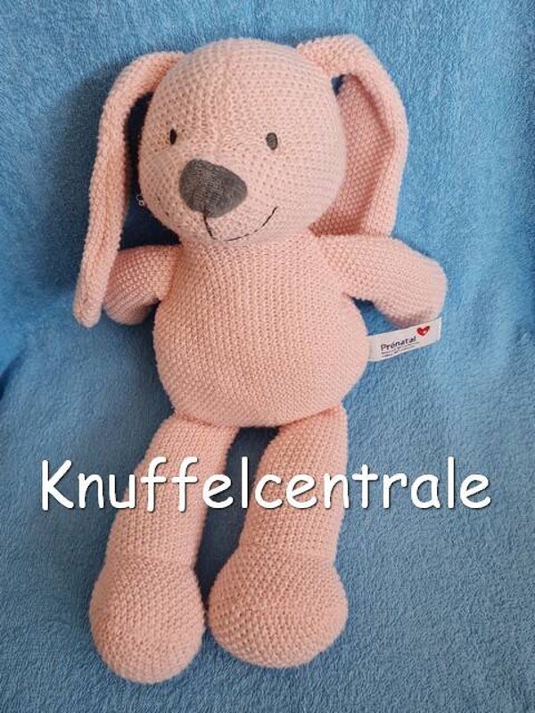 Prenatal konijn gebreid knit roze groot 40 cm