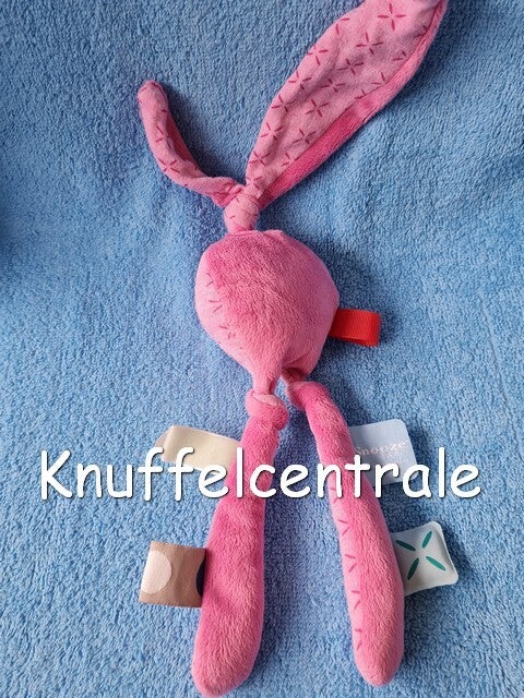 Snooze Baby Juna Funky Pink roze spookje konijn knuffel met labels SnoozeBaby