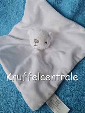 Zeeman beer knuffeldoek wit met rammel
