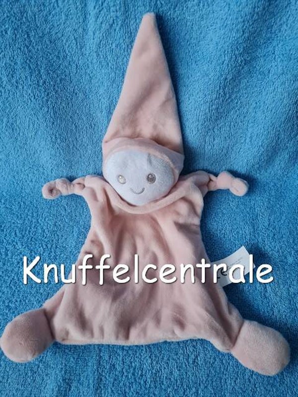 Evora Spookje pop met puntmuts Playing Kids roze knuffeldoek
