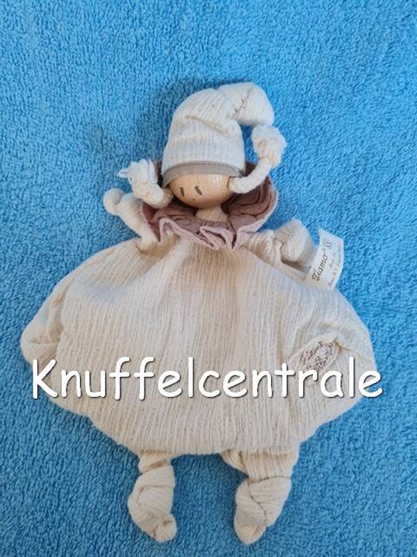 Tiamo pop knuffeldoek katoen met hoofd van hout