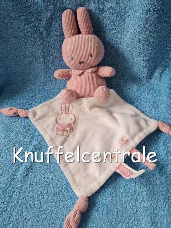 Nijntje roze oudroze rib Miffy Tiamo knuffeldoek