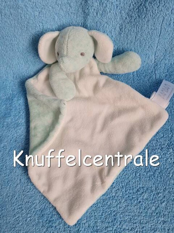 Bambam olifant knuffeldoek groen wit (zonder label)