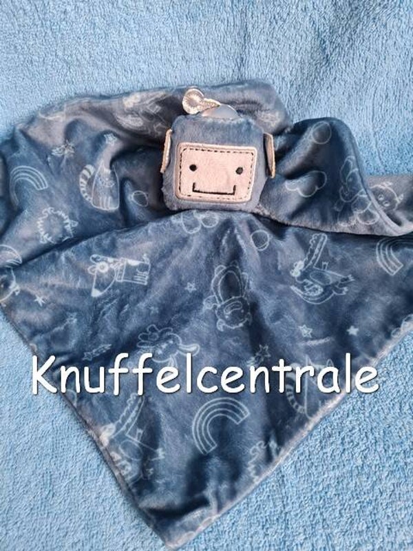 Primark Baby robot blauw knuffeldoek met figuurtjes (zonder label)