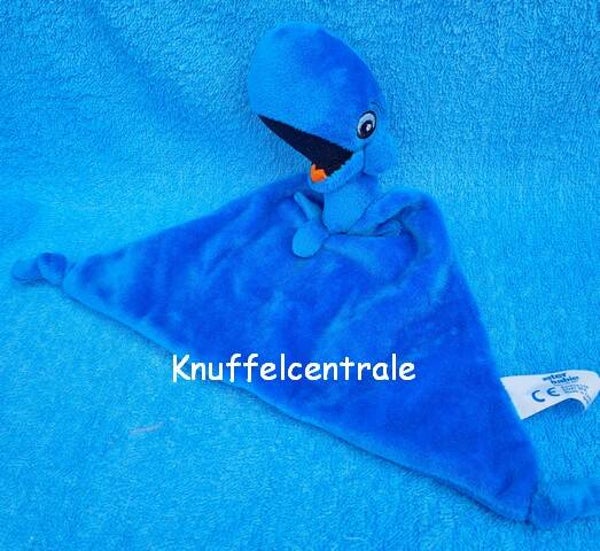 Water Babies van Source Ltd. walvis knuffeldoek blauw